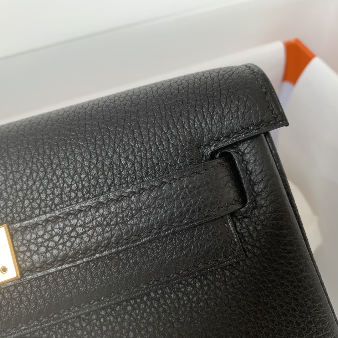 Hermes Kelly Ado Backpack In Black Clemence Leather